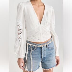 Farm Rio White Lace Blouse